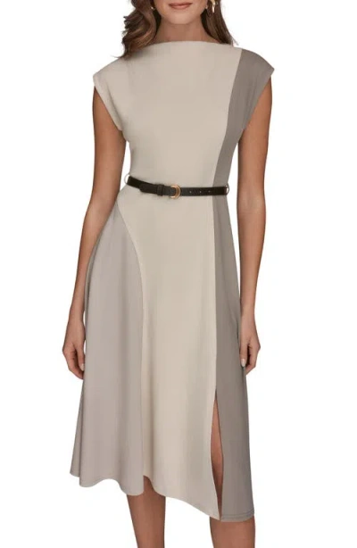 Donna Karan New York Colorblock Sleeveless Midi Dress In Neutral