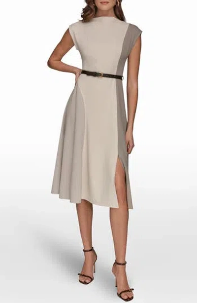Donna Karan New York Colorblock Sleeveless Midi Dress In Vapor/vell