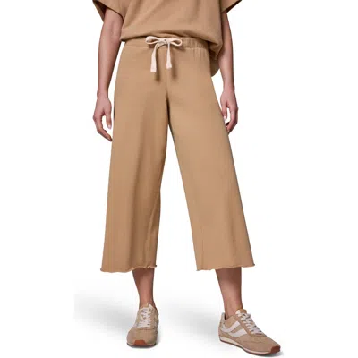 Donna Karan New York Cotton Terry Crop Drawstring Pants In Brown