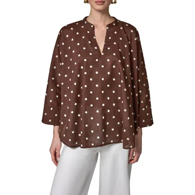 Donna Karan New York Cotton Voile Top In Multi