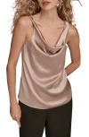 Donna Karan New York Cowl Neck Charmeuse Tank In Neutral