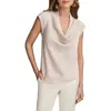 Donna Karan New York Cowl Neck Top In Pink
