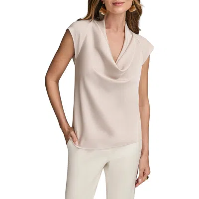 Donna Karan New York Cowl Neck Top In Pink