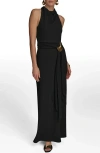 Donna Karan Women's Cowl-neck Sleeveless Gown In Black