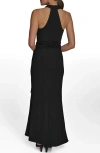 Donna Karan New York Crepe & Chiffon Mermaid Gown In Black