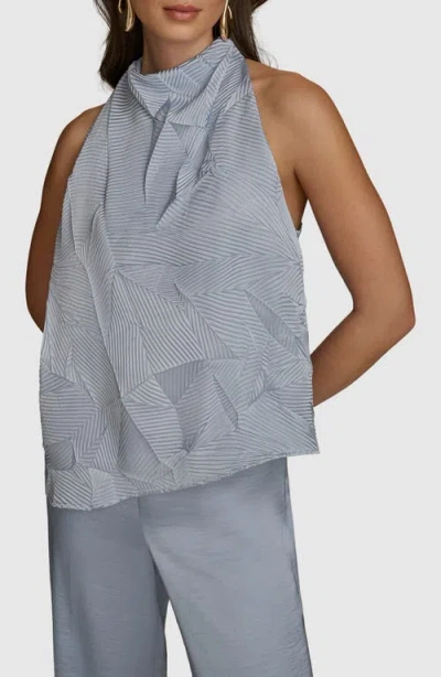 Donna Karan New York Crinkle Top In Glacial Blue