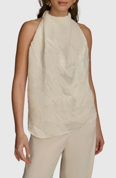 Donna Karan New York Crinkle Top In Ivory