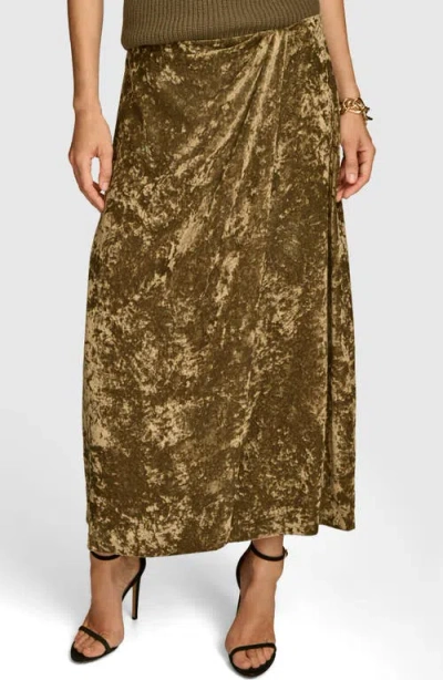 Donna Karan Women's Crushed Velvet Midi Skirt In Beech