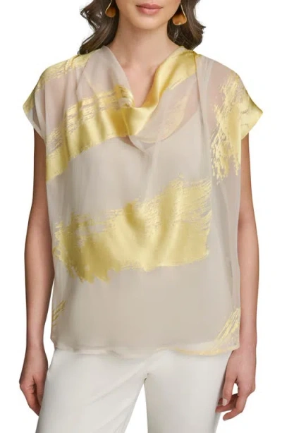 Donna Karan New York Dolman Sleeve Jacquard Top In Multi