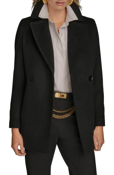 Donna Karan New York Double Breasted Blazer Coat In Black