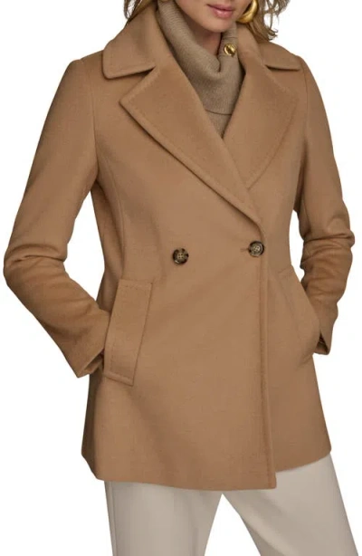 Donna Karan New York Double Breasted Blazer Coat In Brown