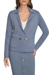 Donna Karan New York Double Breasted Sweater Blazer In Gray