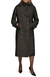 Donna Karan New York Double Breasted Trench Coat In Black