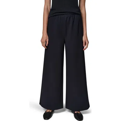 Donna Karan New York Double Knit Wide Leg Pants In Black