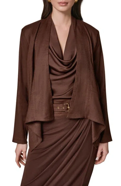Donna Karan New York Drape Front Jacket In Brown