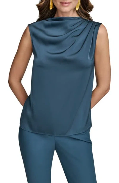 Donna Karan New York Drape Neck Charmeuse Top
