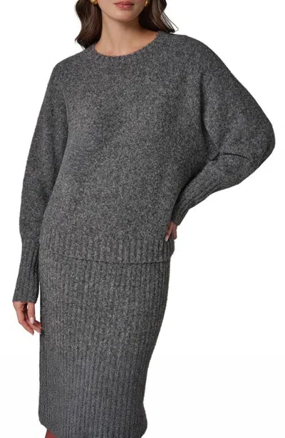 Donna Karan New York Drop Shoulder Crewneck Sweater In Gray