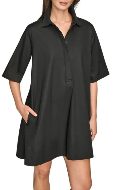 Donna Karan New York Elbow Sleeve Collar Dress In Black