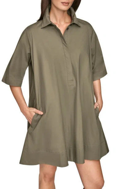 Donna Karan New York Elbow Sleeve Collar Dress In Green