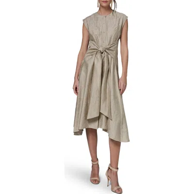 Donna Karan New York Embroidered Handkerchief Hem Midi Dress In Gray