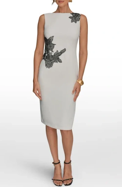 Donna Karan New York Embroidered Sheath Dress In Multi