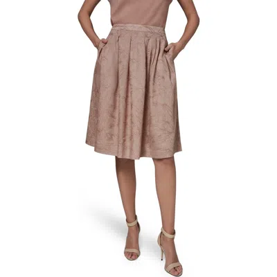 Donna Karan New York Embroidered Skirt In Brown