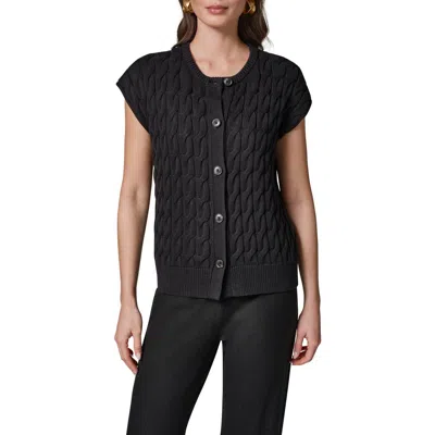 Donna Karan New York Extended Shoulder Cable Cardigan In Multi