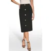Donna Karan New York Faux Button Knit Pencil Skirt In Black