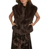 Donna Karan New York Faux Fur Vest In Multi