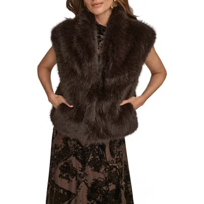 DONNA KARAN DONNA KARAN NEW YORK FAUX FUR VEST