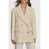 Donna Karan New York Faux Shearling Wool Blazer In Ivory