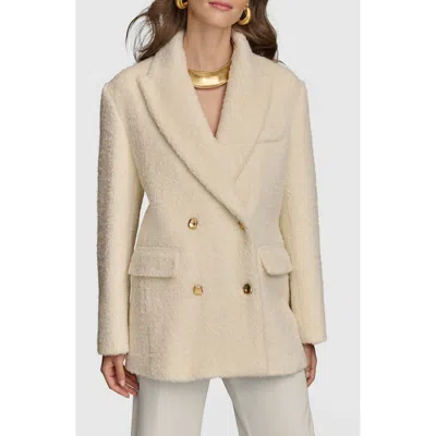 Donna Karan New York Faux Shearling Wool Blazer In Ivory