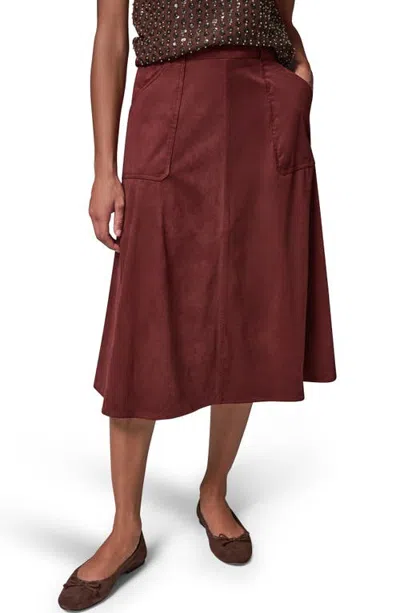Donna Karan New York Faux Suede Patch Pocket Skirt In Burgundy