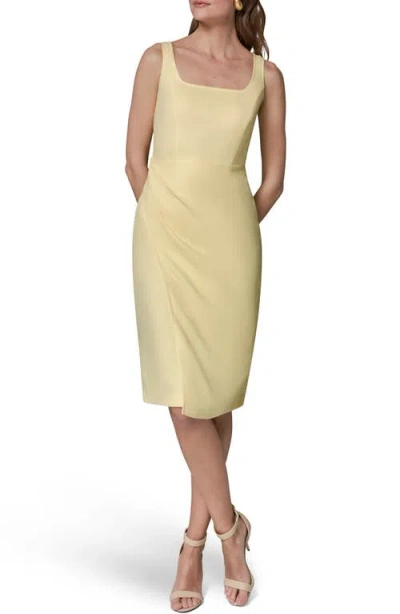 Donna Karan New York Faux Wrap Sheath Dress In Neutral