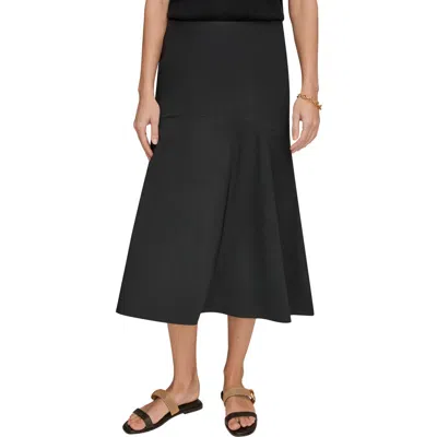 Donna Karan New York Flared Hi-low Skirt In Black