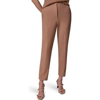 Donna Karan New York Flat Front Ankle Pants In Brown