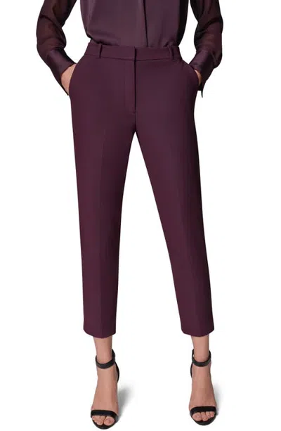 Donna Karan New York Flat Front Straight Leg Pants In Glazed Fig