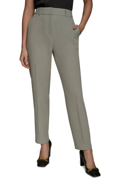 Donna Karan New York Flat Front Straight Leg Pants In Gray