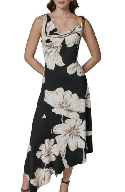 Donna Karan New York Floral Asymmetric Midi Dress In Multi