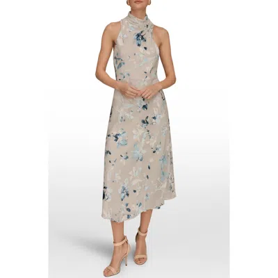 Donna Karan New York Floral Burnout Maxi Dress In Brown