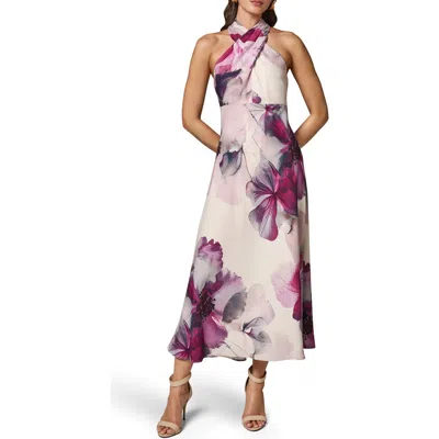 Donna Karan New York Floral Halter Midi Dress In Multi