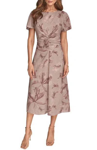 Donna Karan New York Floral Print Midi Dress In Purple