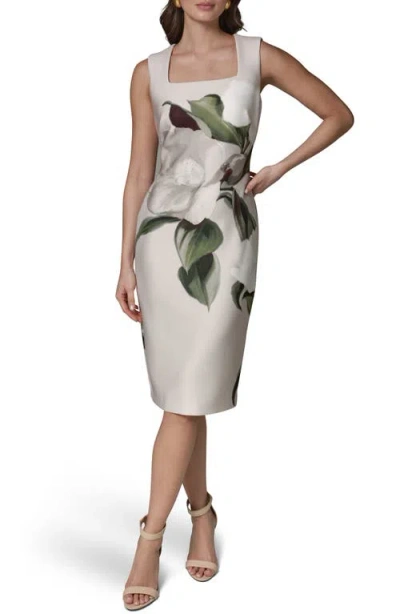 Donna Karan New York Floral Print Sheath Dress In Multi