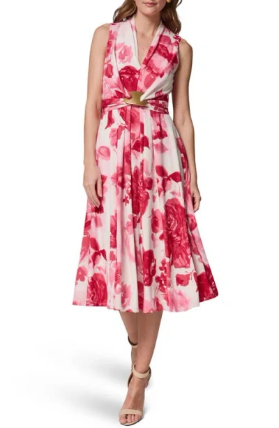 Donna Karan New York Floral Print Sleeveless Midi Dress In Multi