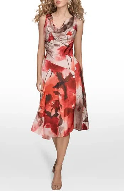 Donna Karan New York Floral Satin Dress