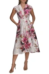 Donna Karan New York Floral Tiered Wrap Dress In Audacious Multi