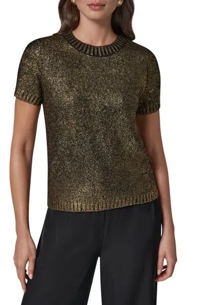 Donna Karan New York Foil Boucle Sweater In Black