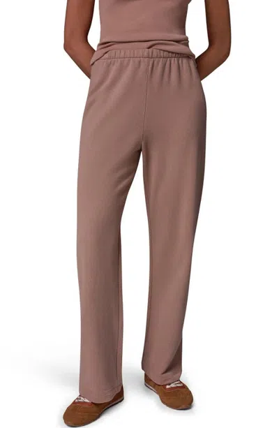 Donna Karan New York French Terry Straight Leg Pants In Pink