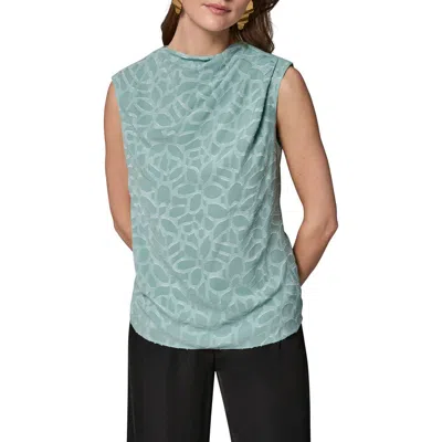 Donna Karan New York Gathered Texture Sleeveless Top In Blue