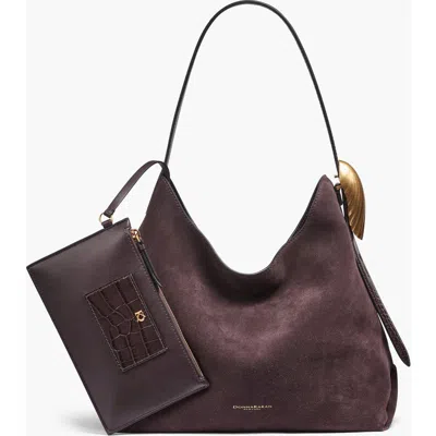 Donna Karan New York Georgette Suede Shoulder In Purple